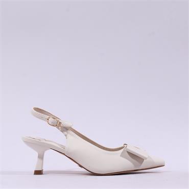 Una Healy Bubble Pop Bow Slingback Heel - Cream